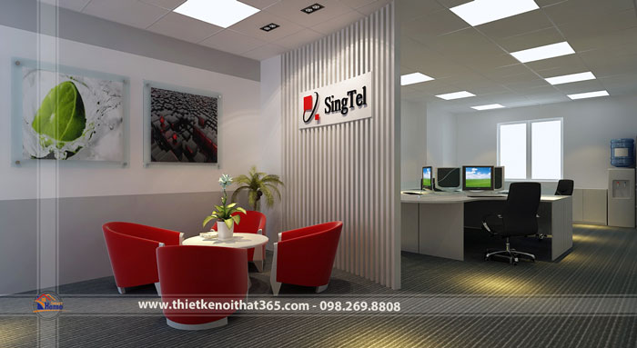 Thiết kế nội thất văn phòng Singtel.